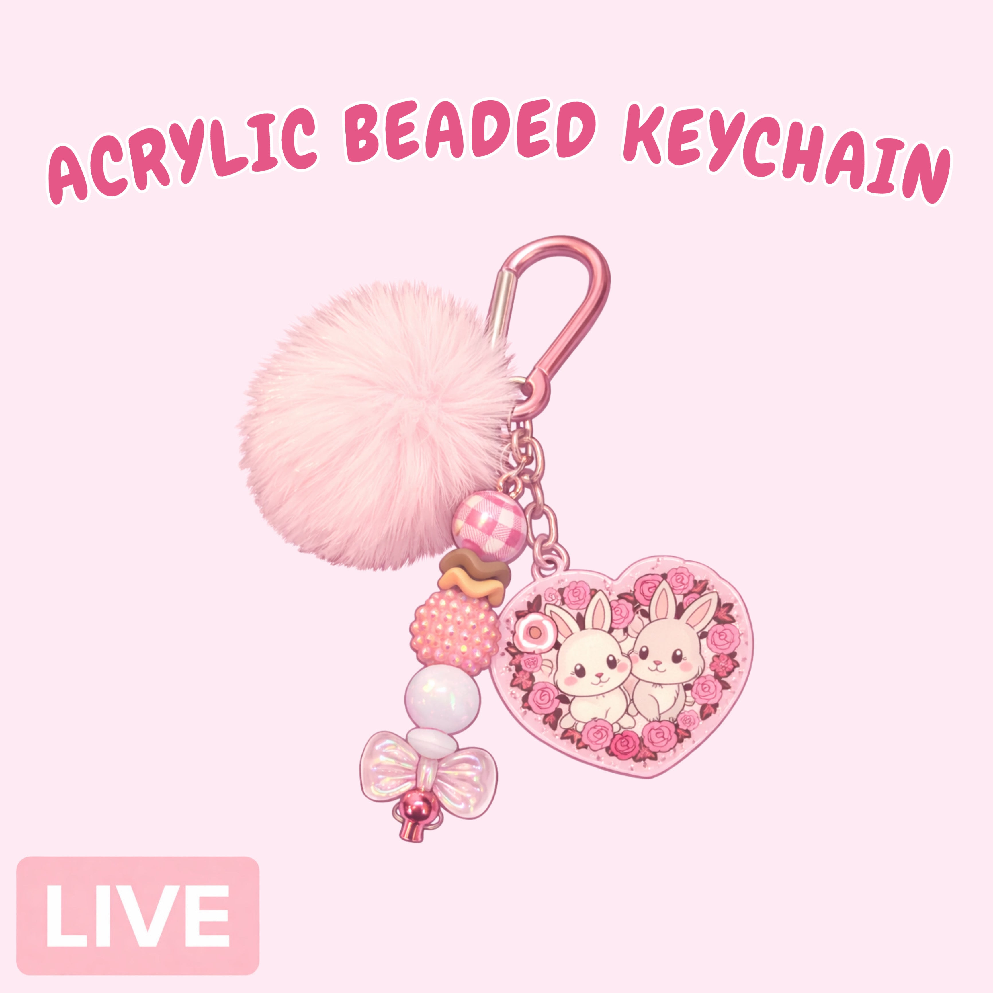 Beaded Keychain - Live Claim Only
