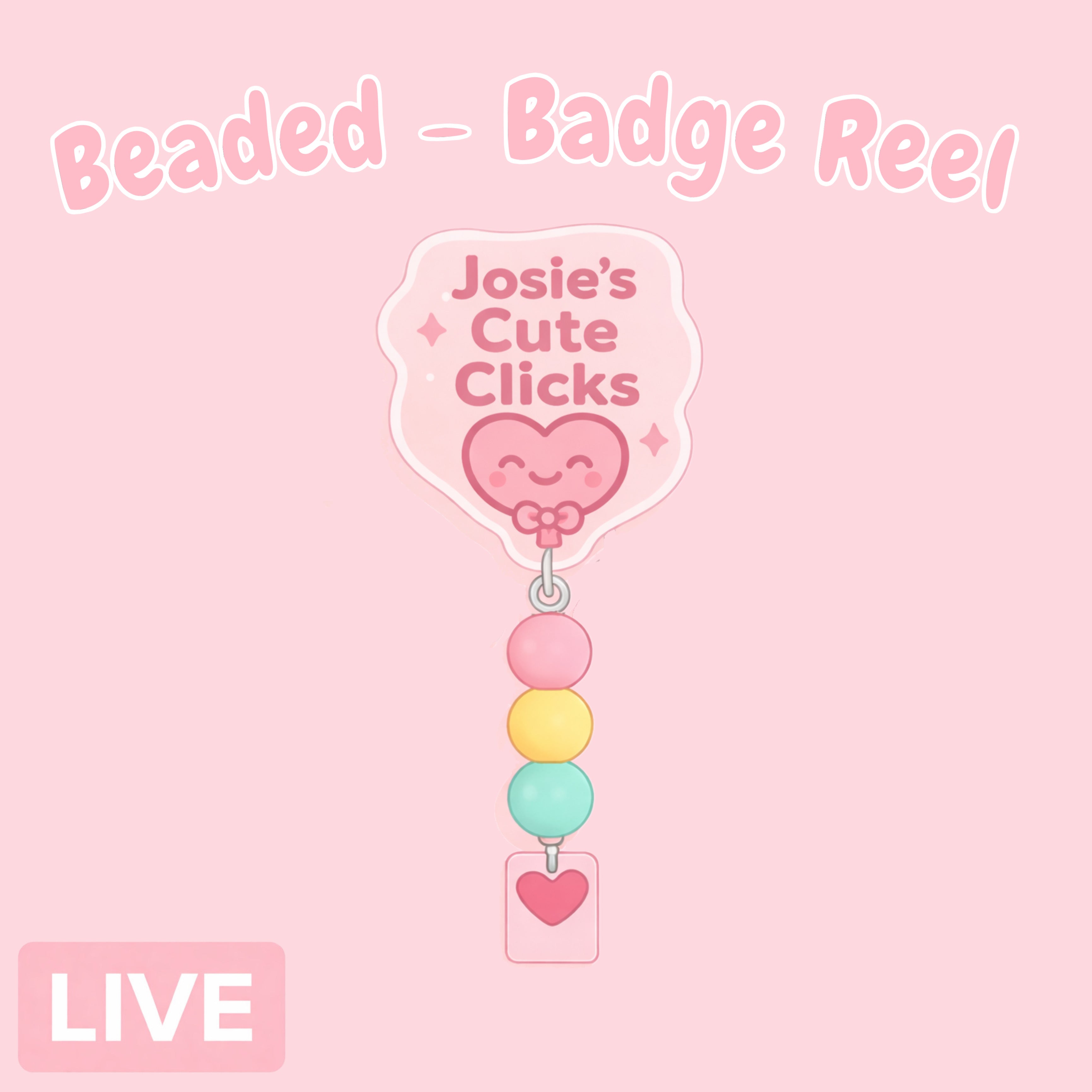 Beaded Badge Reel - Live Claim Only